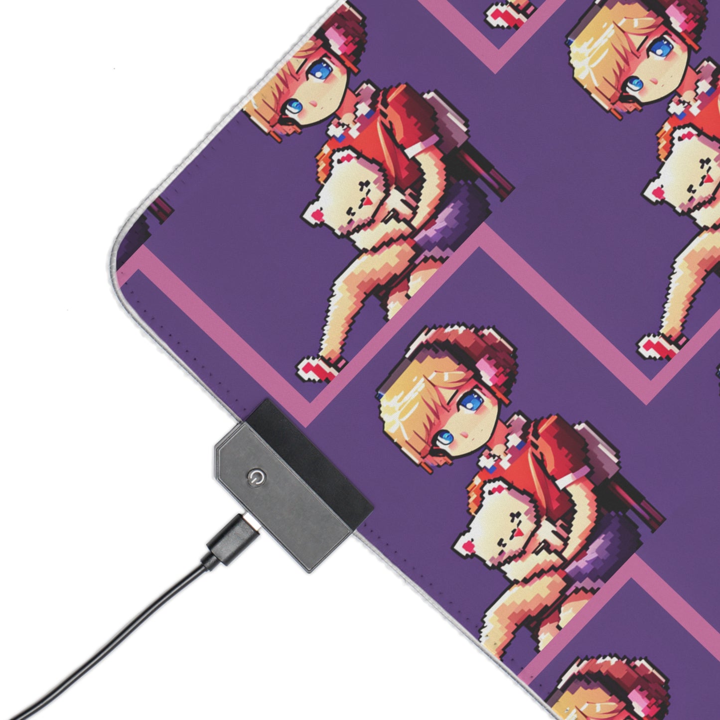 Pixel Art Girl LED Gaming Mouse Pad