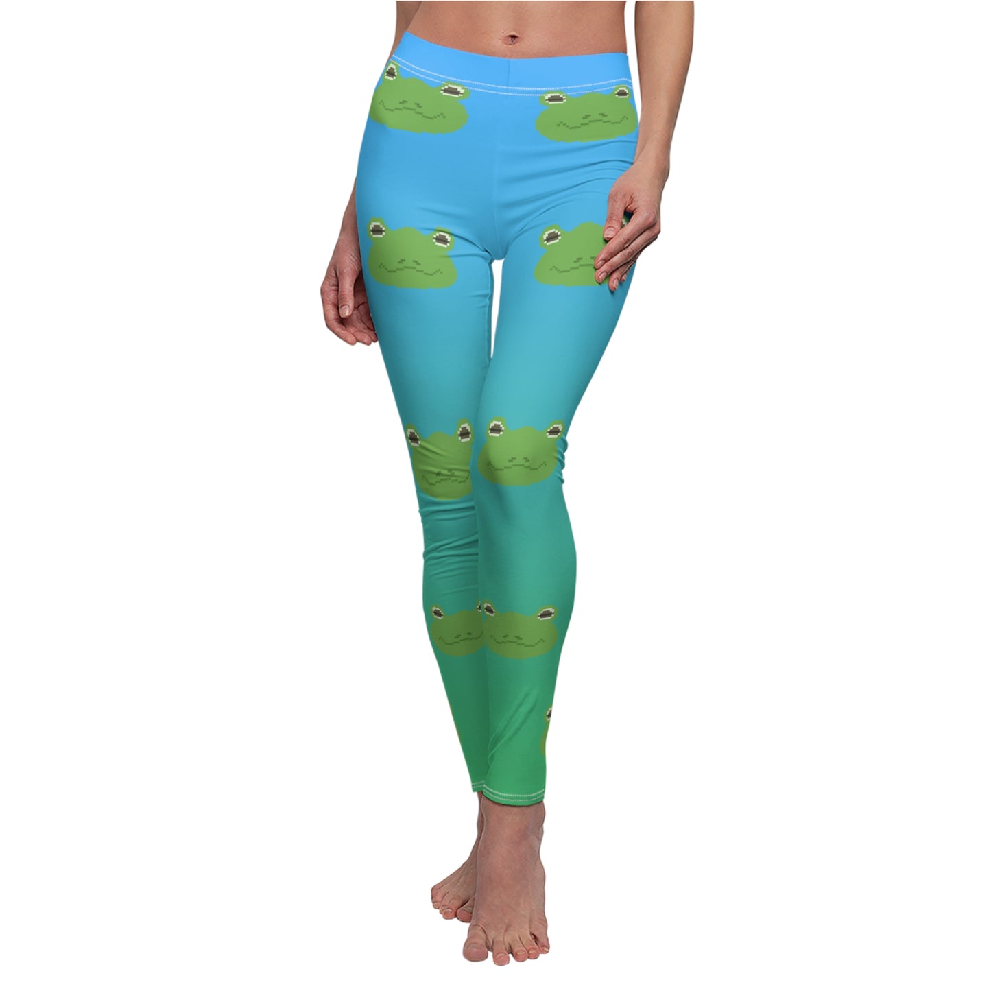 Pixel Art Frog Gradient Women's Leggings